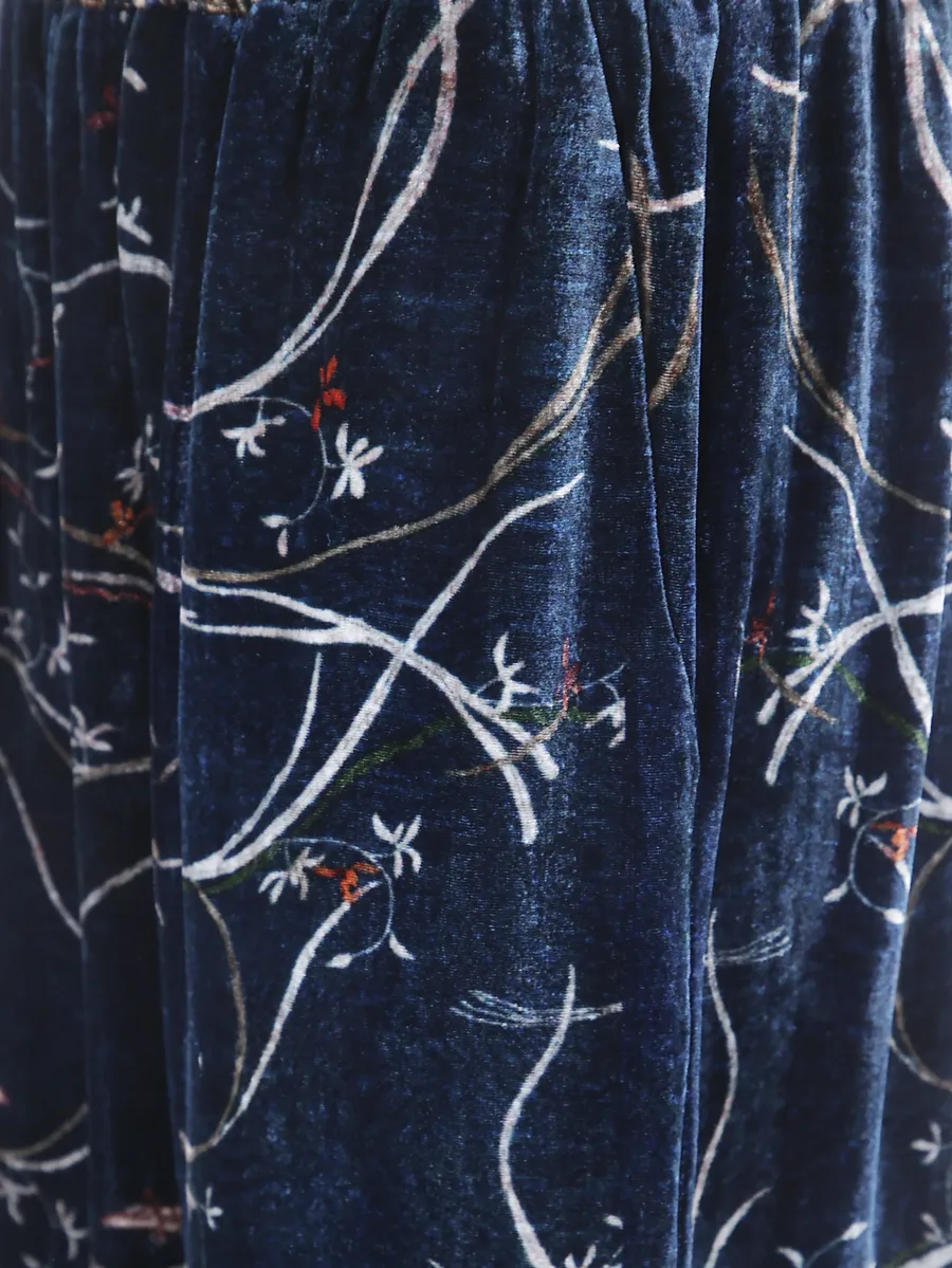 floral-print velvet trousers 3