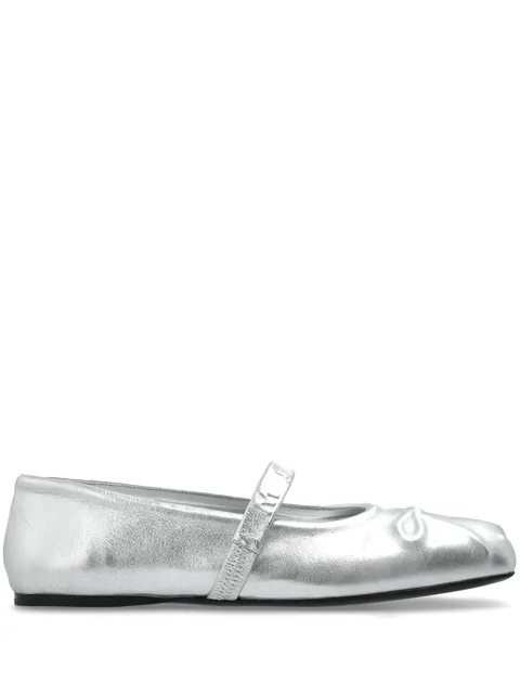 metallic ballerina shoes
