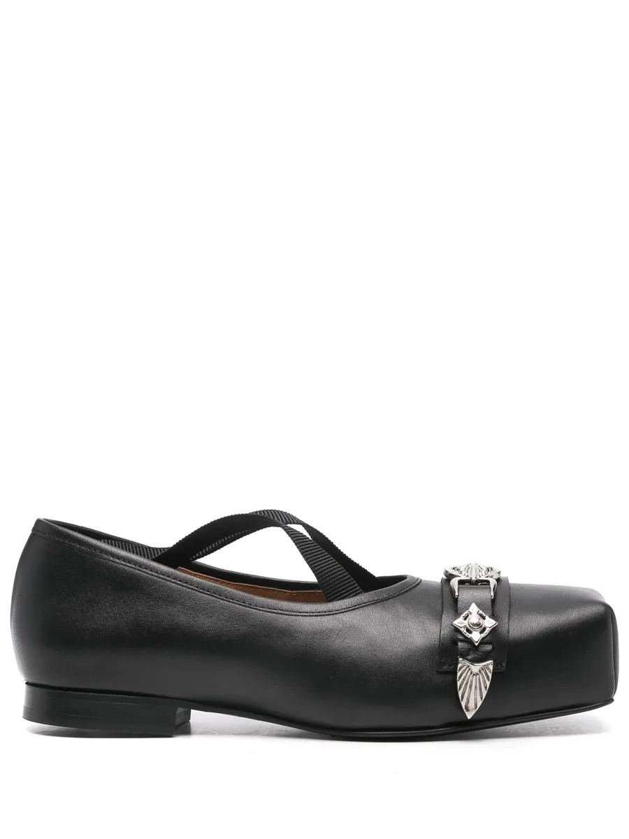 metallic-detail ballet flats 2