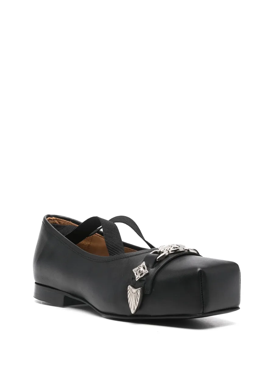 metallic-detail ballet flats 4