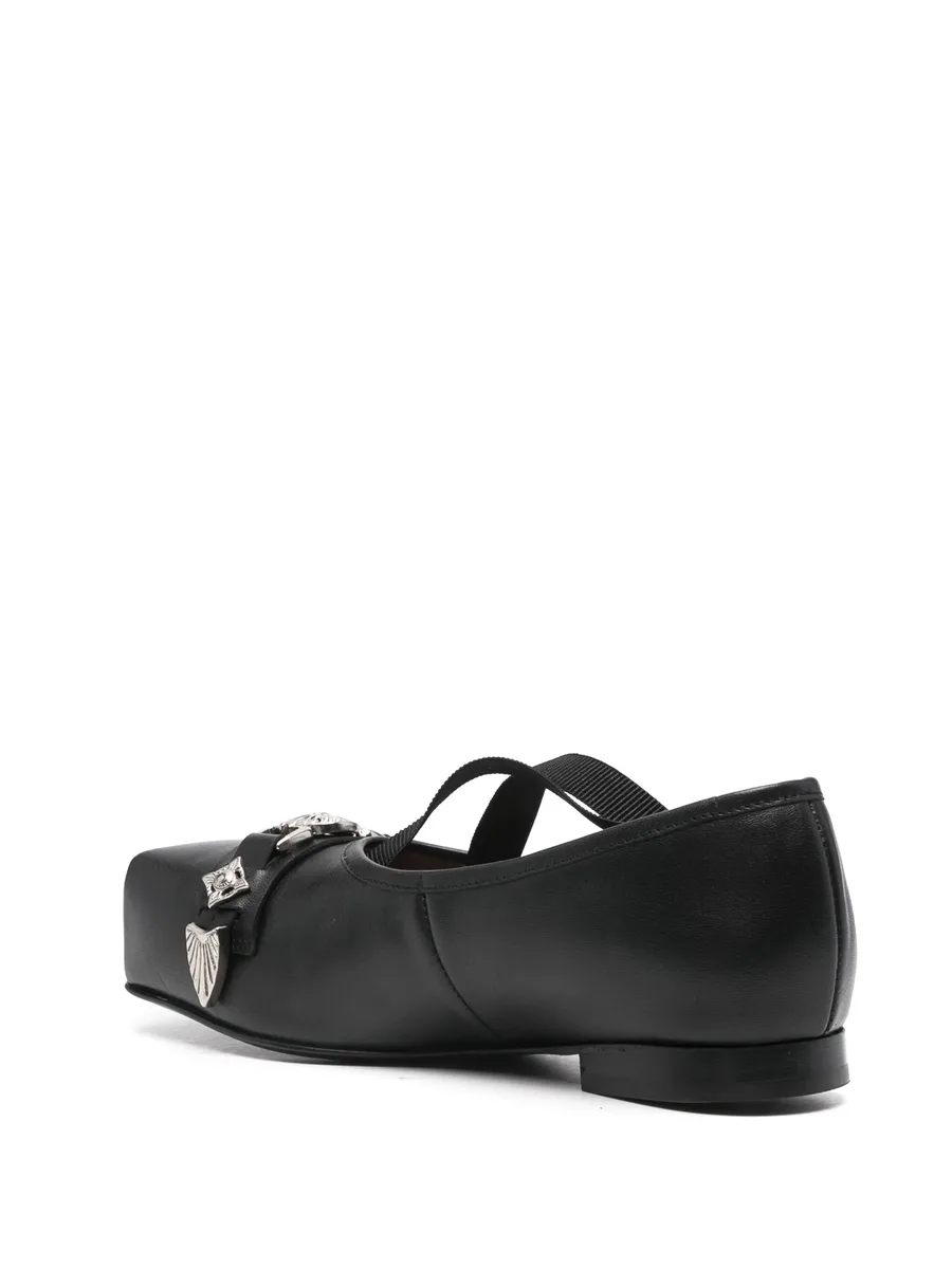 metallic-detail ballet flats 5