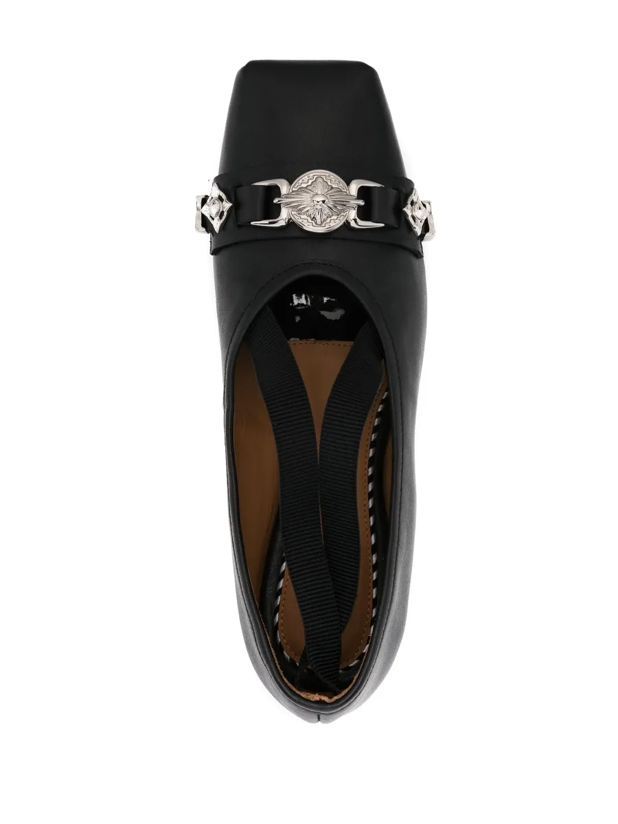 metallic-detail ballet flats 7