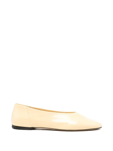 patent-finish almond-toe ballet flats