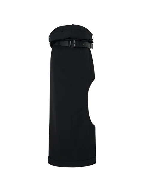 sculptural draped skirt