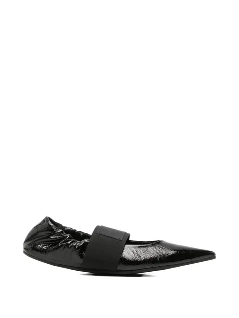 Crush pointed-toe ballet flats