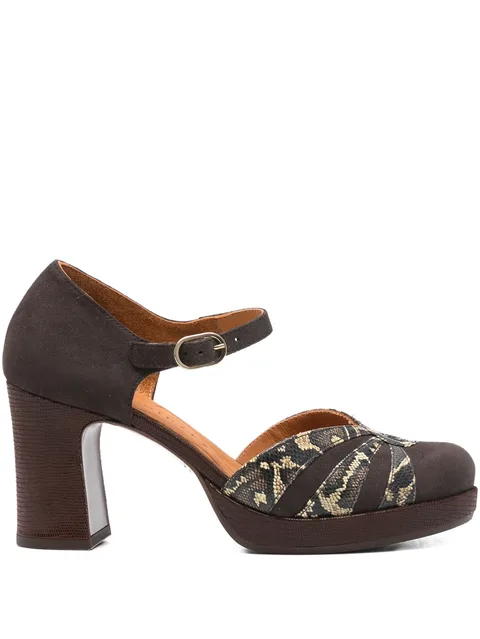 80mm ankle-strap heeled pumps