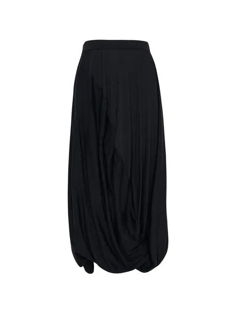 draped wool maxi skirt