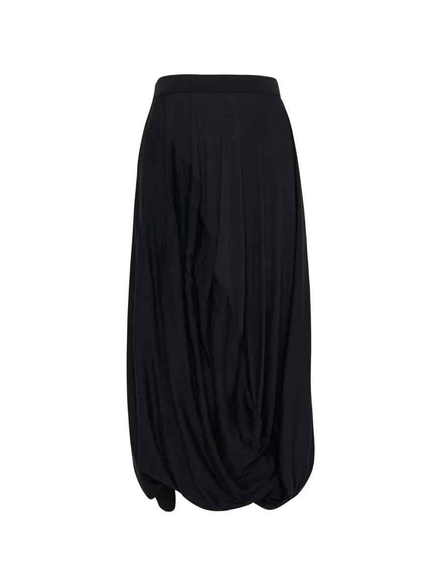 draped wool maxi skirt 1