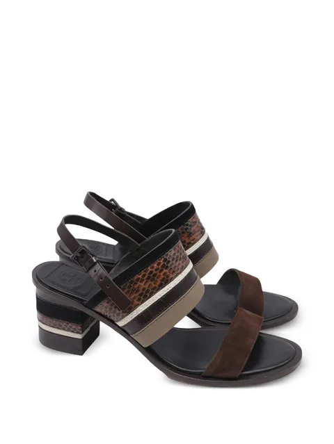 Edina suede-panel leather sandals