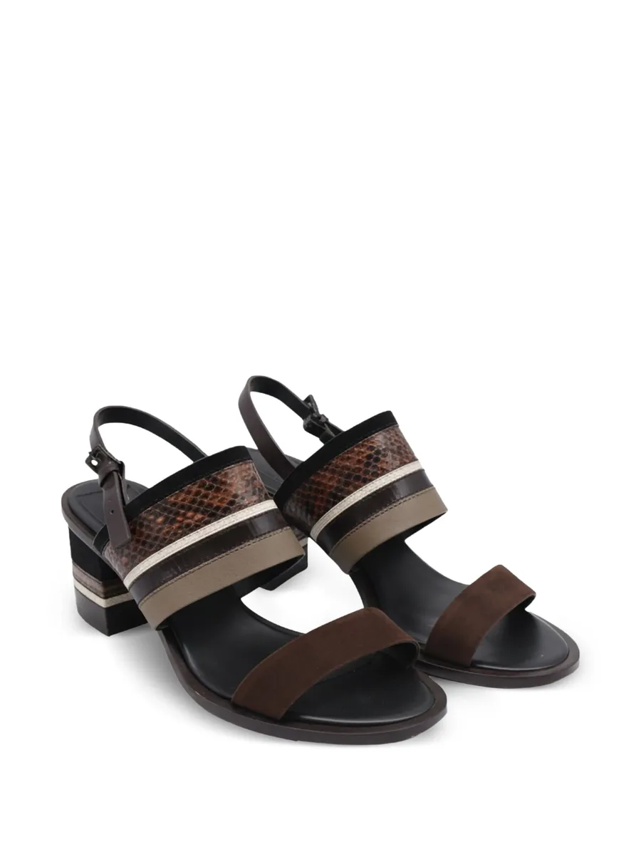 Edina suede-panel leather sandals 3