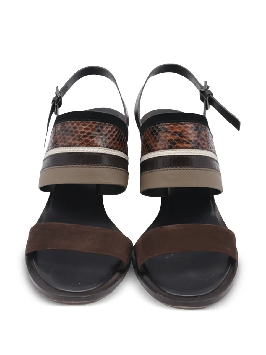 Edina suede-panel leather sandals 8