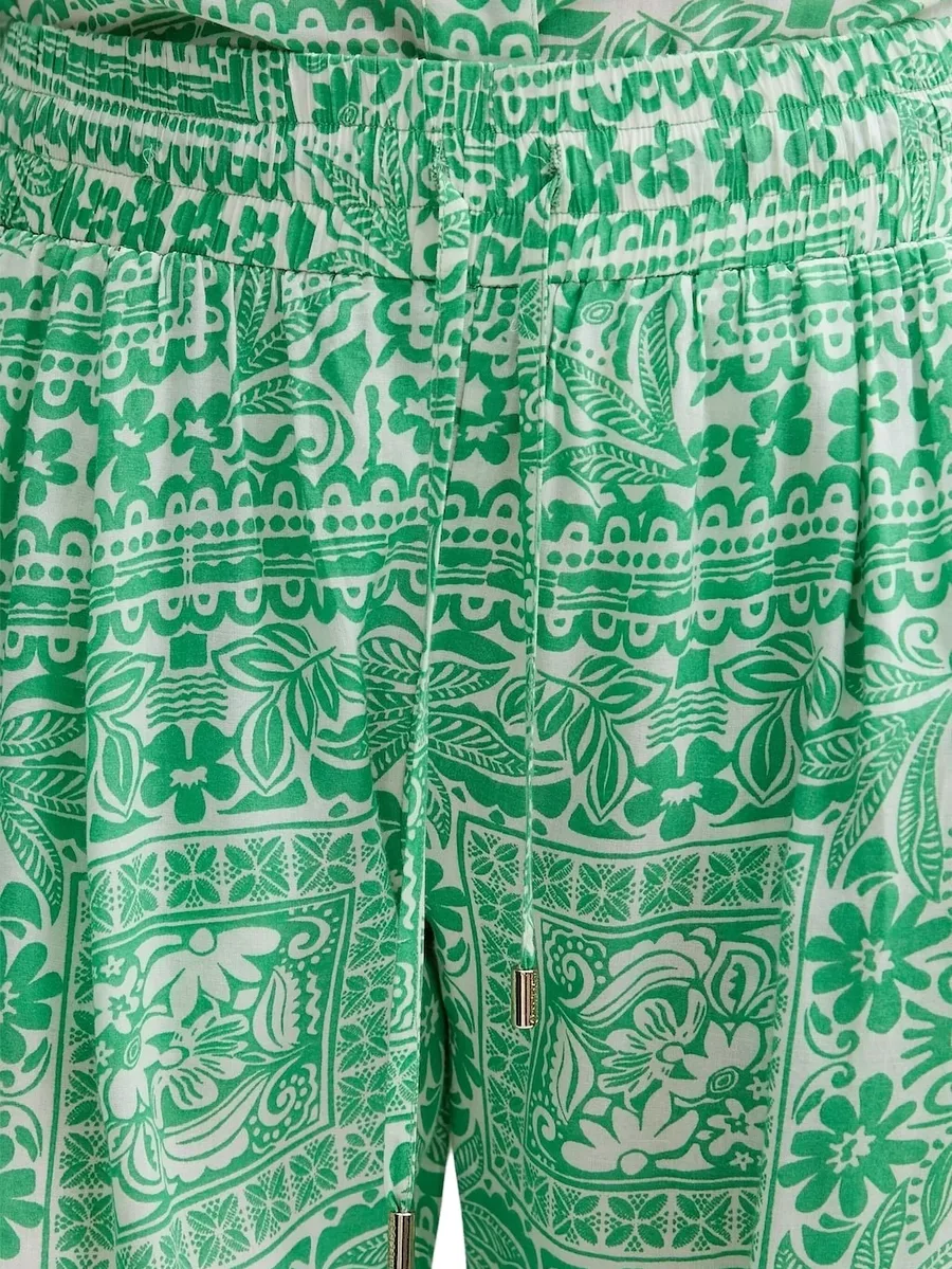 patterned drawstring-waistband trousers 5