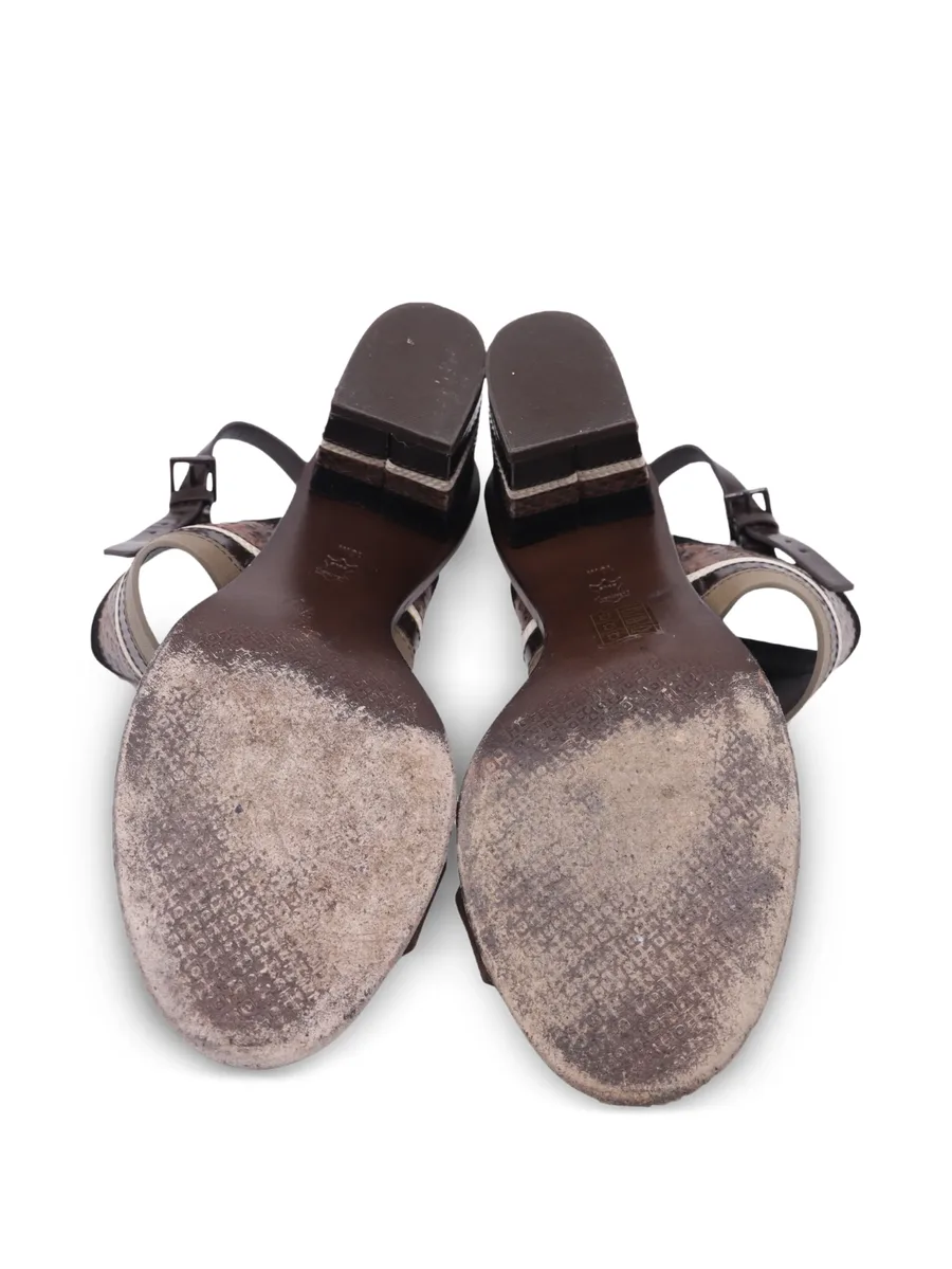 Edina suede-panel leather sandals 10