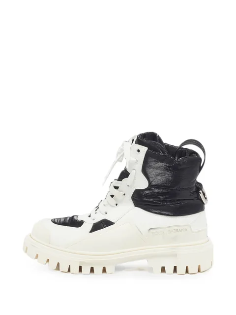 lace-up leather combat boots