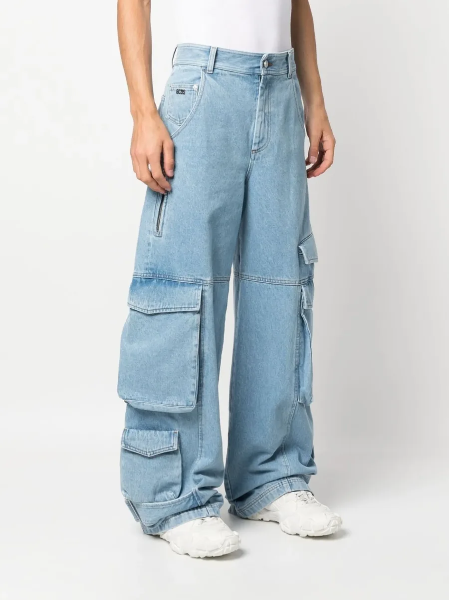 cargo-pocket wide-leg jeans 5