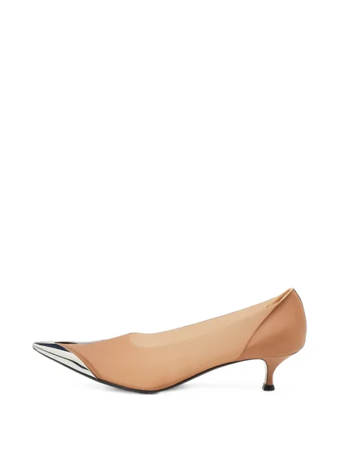 metal-toe pointed pumps