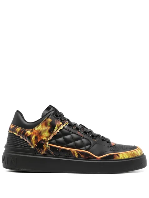 B-Court flame-print leather sneakers