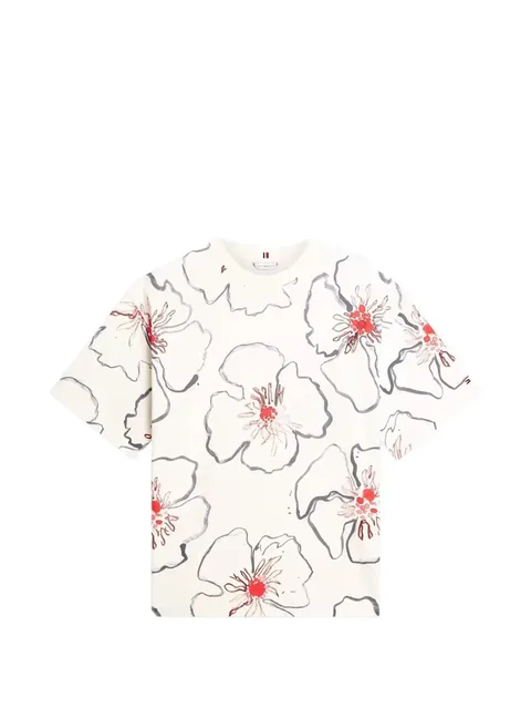 floral-print T-shirt