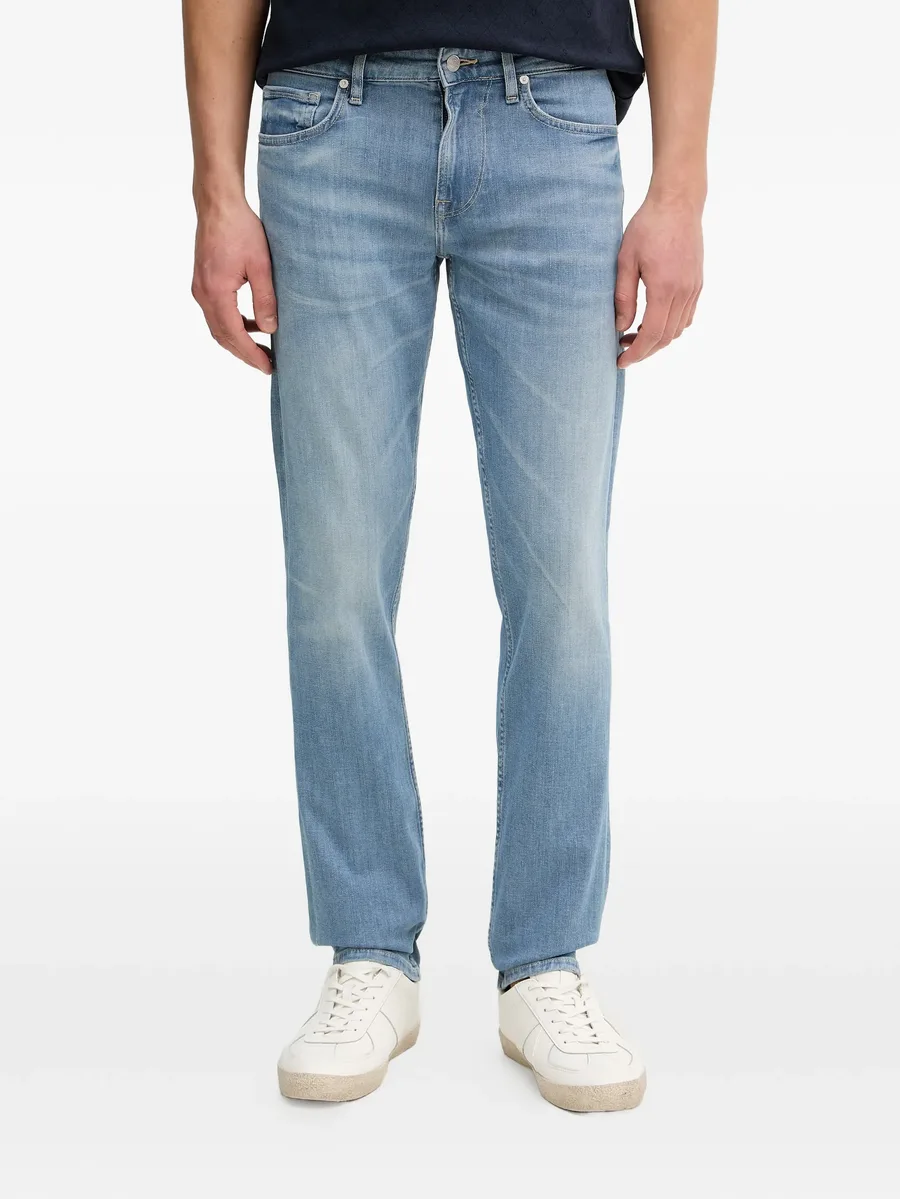 logo patch denim jeans 1