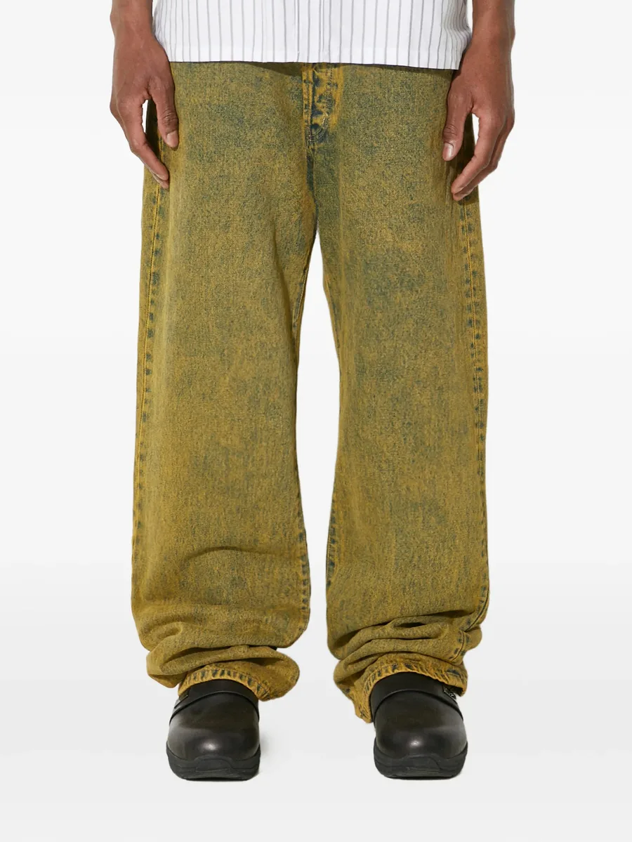 logo-embroidered denim jeans 1
