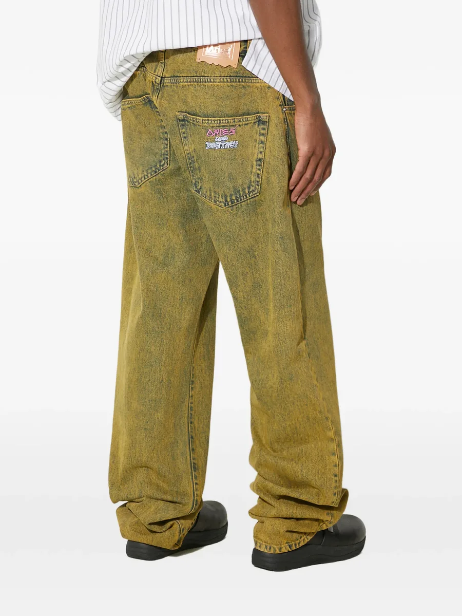 logo-embroidered denim jeans 6