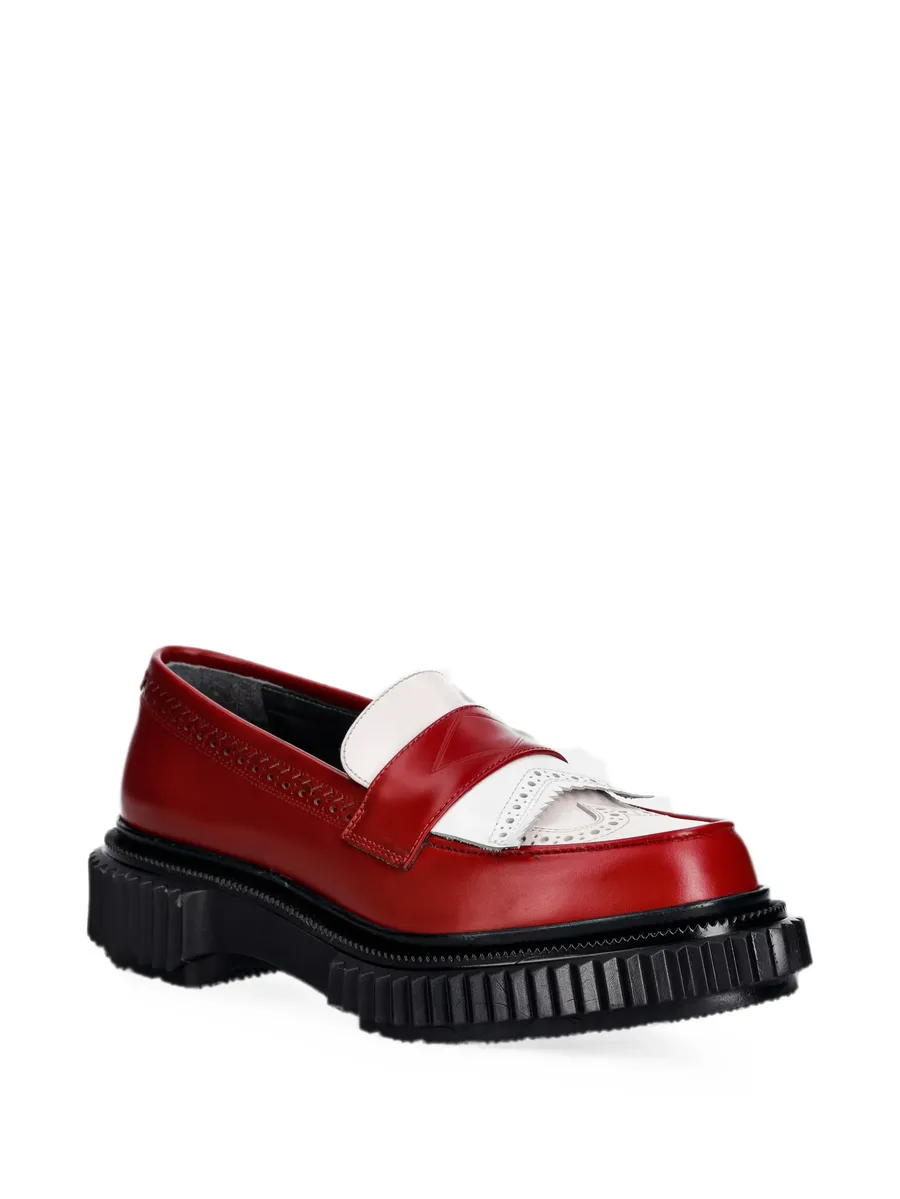 brogue-detail leather loafers 3