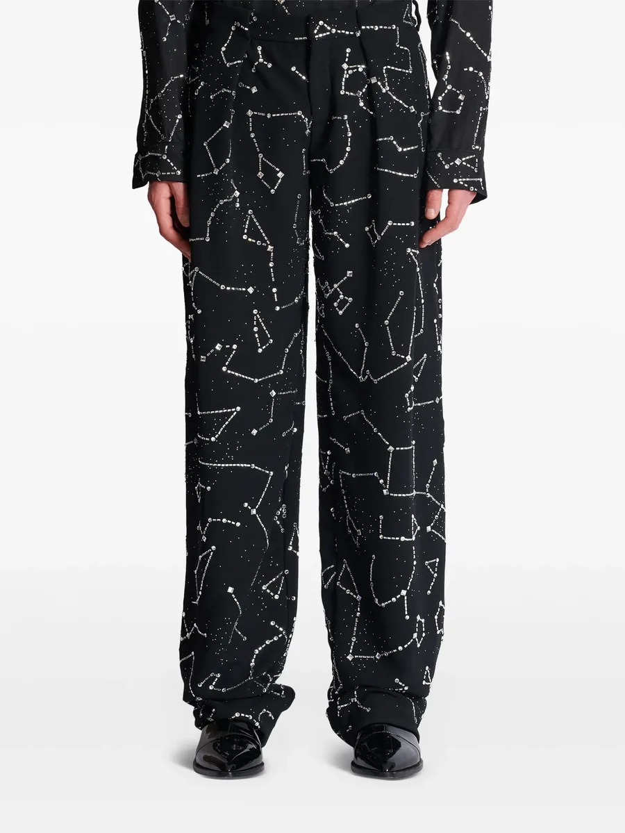 constellation embroidered trousers 9