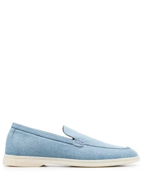 almond-toe denim loafers