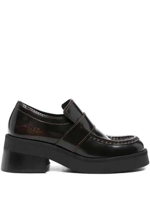 Lib leather platform loafers