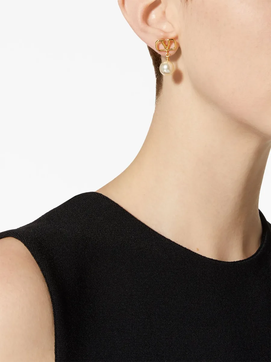 серьги с логотипом VLogo Signature и кристаллами Swarovski 4