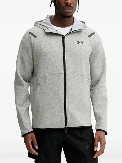 Unstoppable logo-print zip-up hoodie