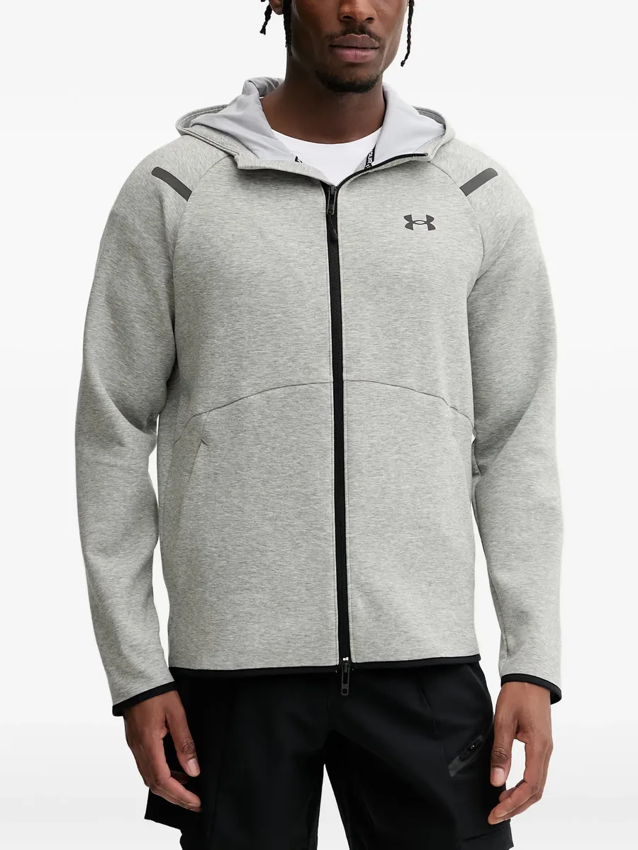 Unstoppable logo-print zip-up hoodie 1