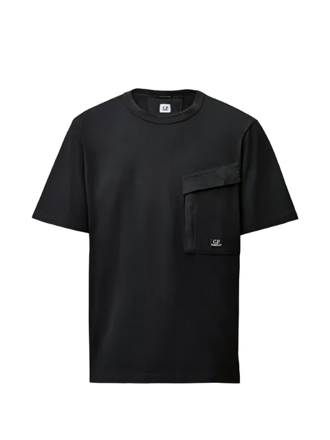 30/2 mercerized-jersey twisted short-sleeve pocket T-shirt