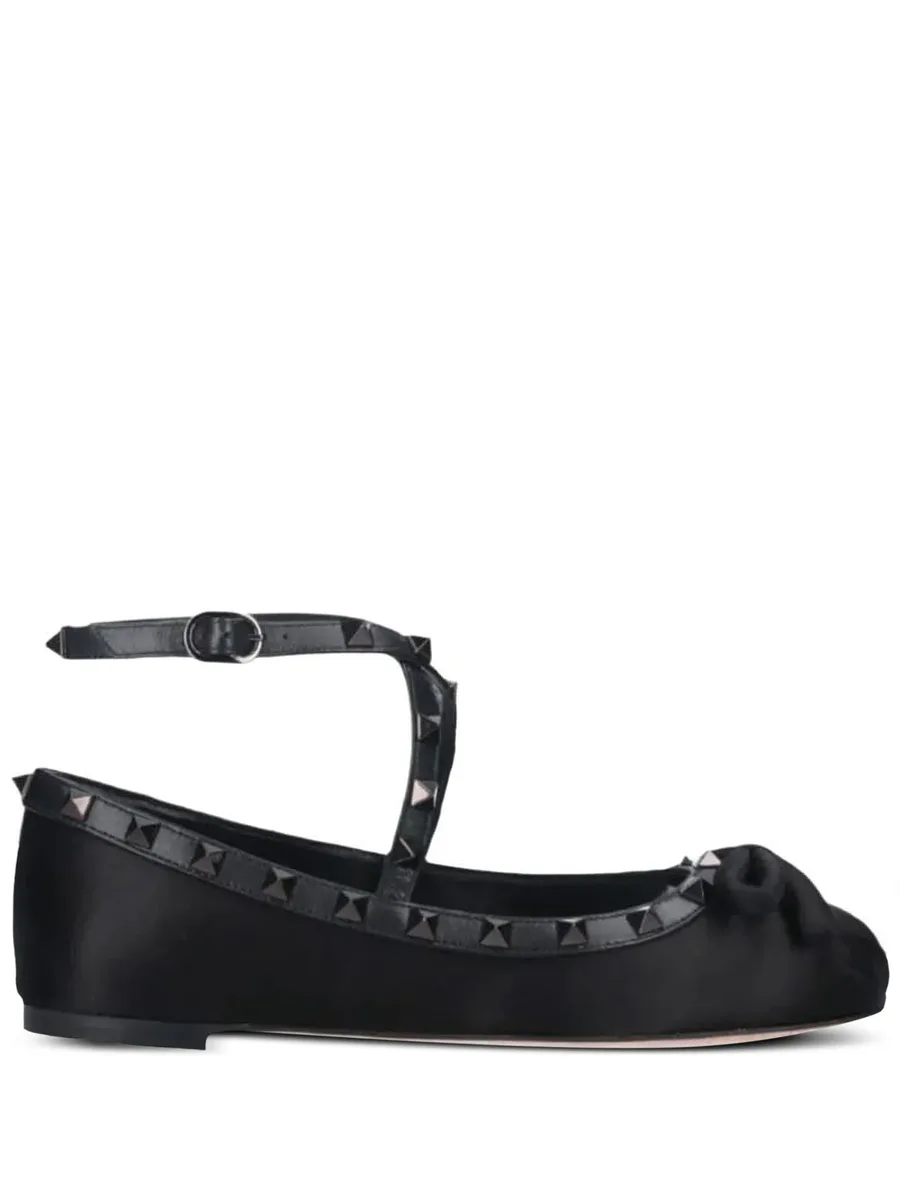 атласные балетки Rockstud 4