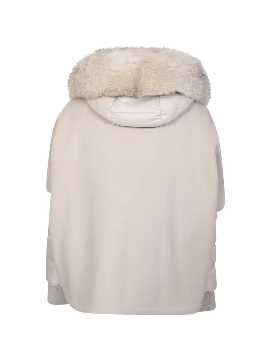 Pegaso fur-trim hooded jacket 2