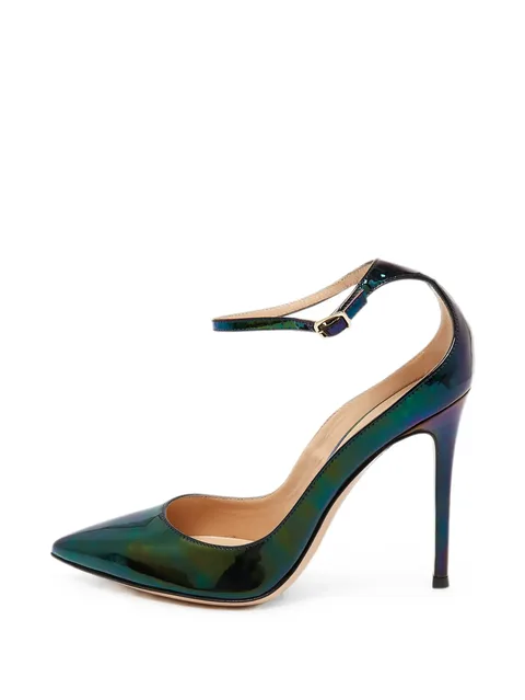Iridescent leather heeled pumps