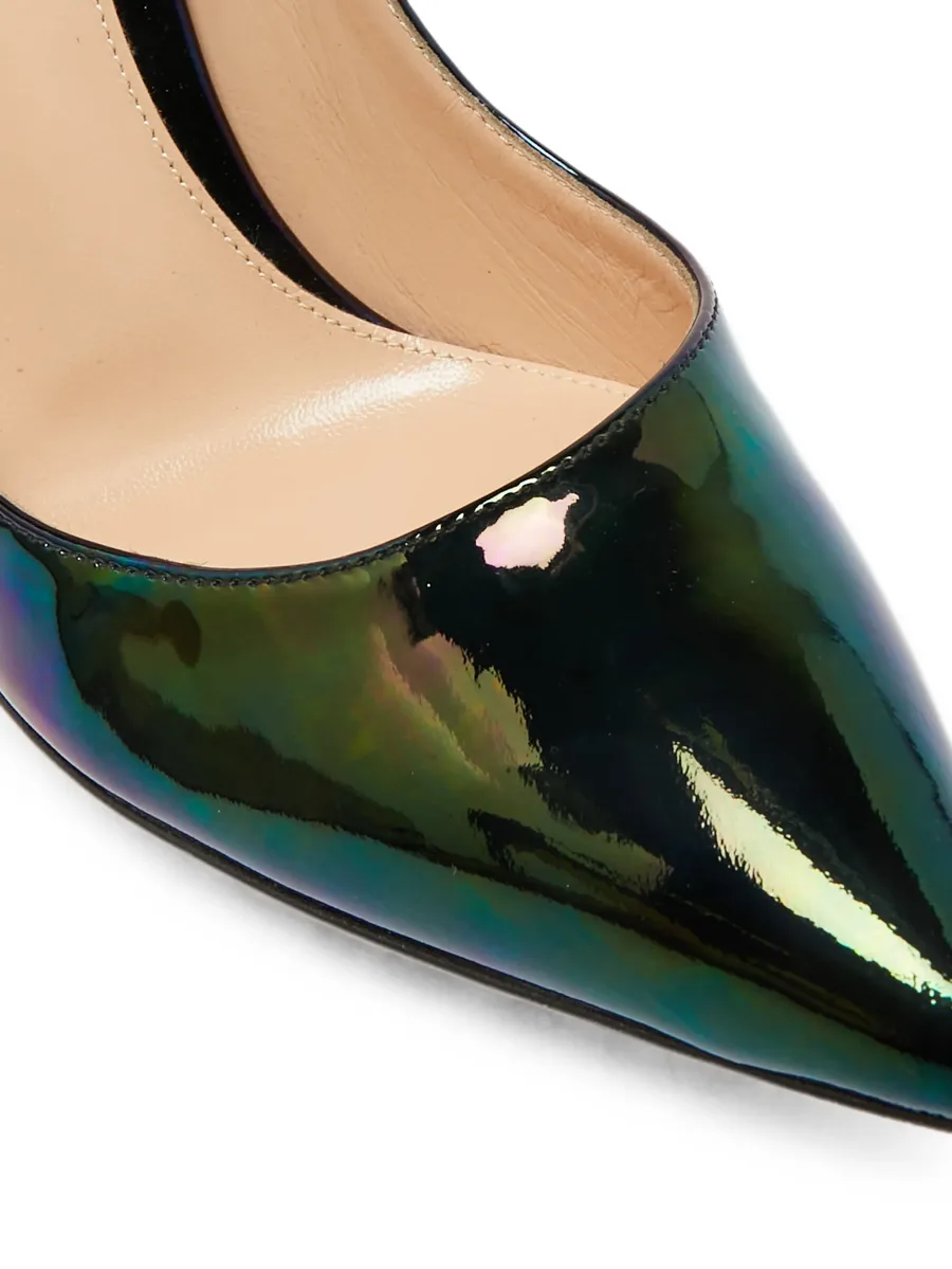 Iridescent leather heeled pumps 8