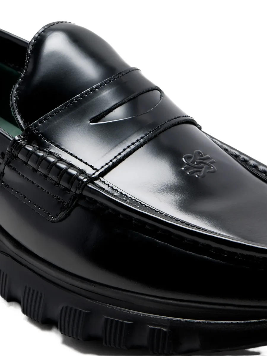 logo-embossed penny loafers 8