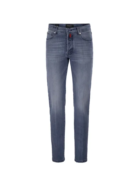 faded five-pocket slim-fit jeans