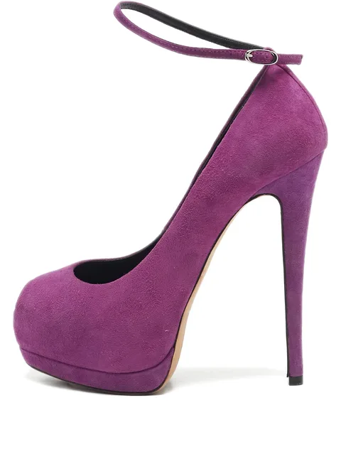 135mm platform ankle strap pumps