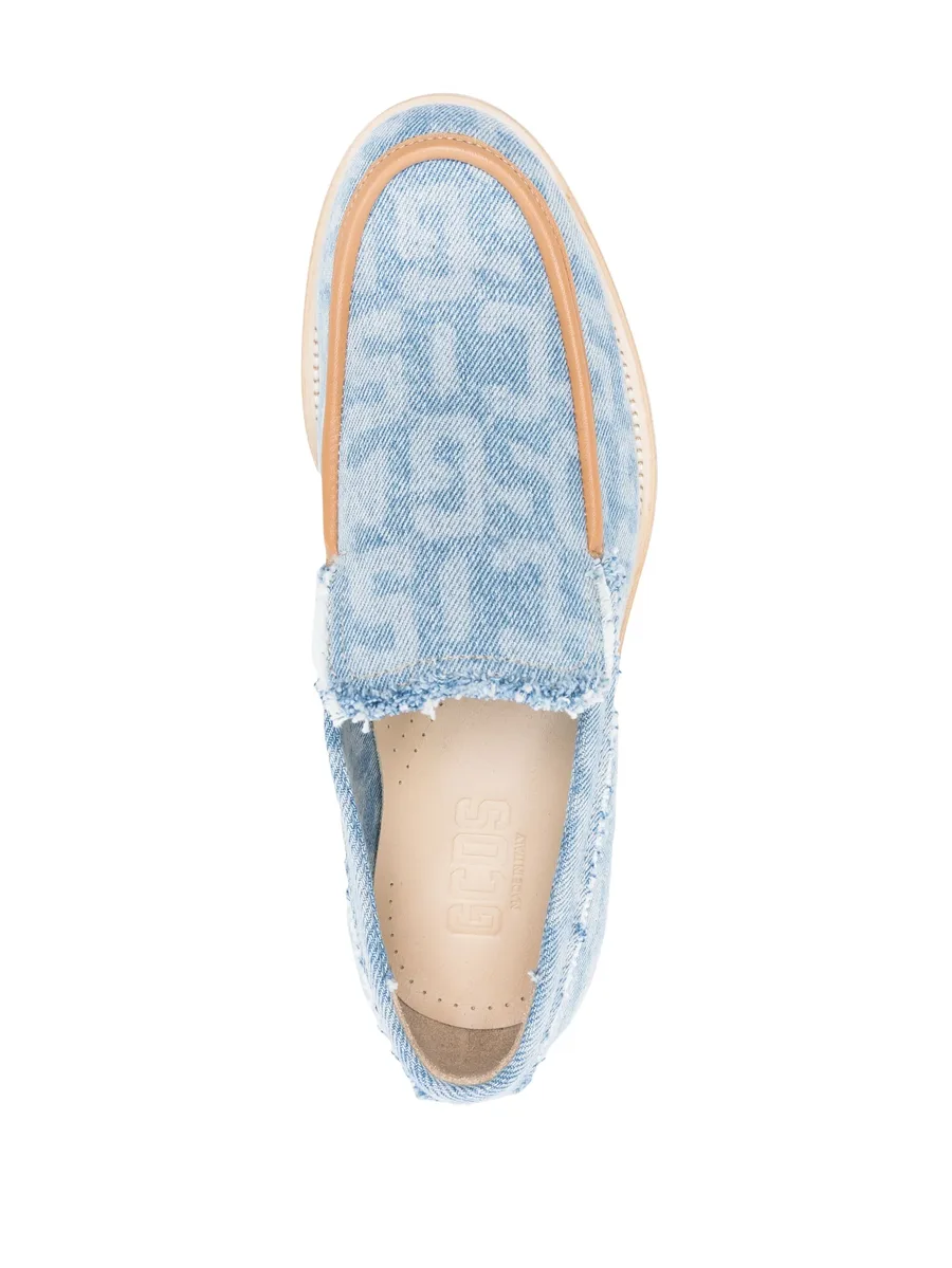 monogram-print denim loafers 8