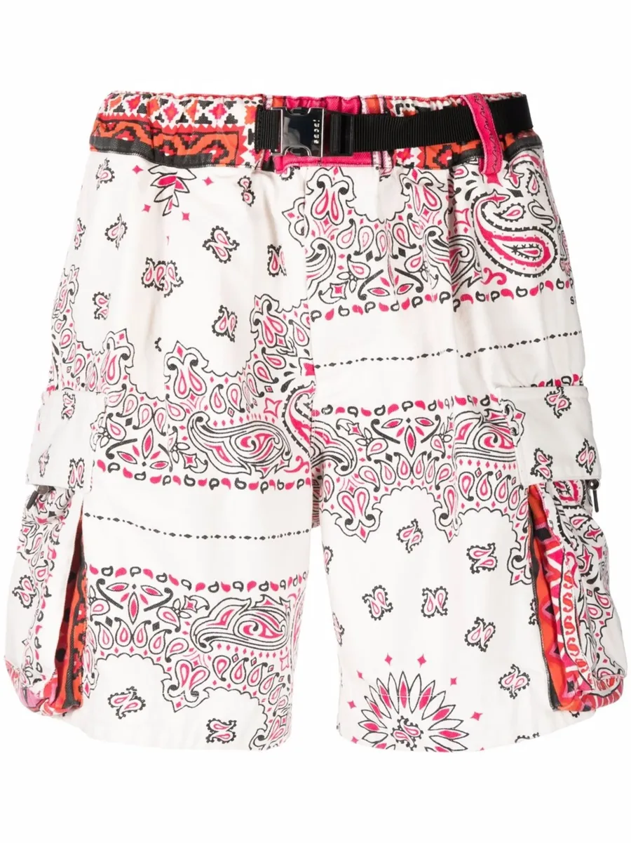 bandana-print cargo shorts 1