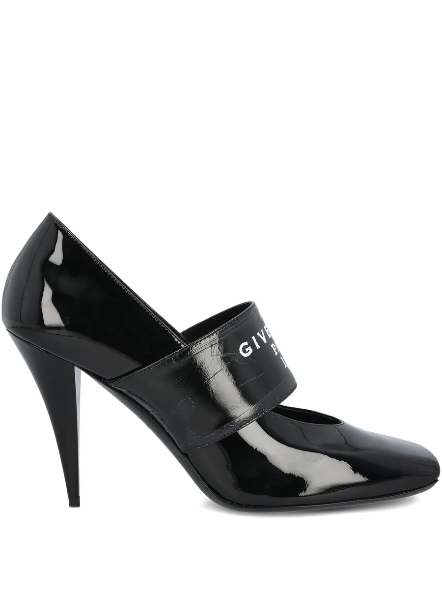 Sliced Square Tape patent leather pumps 2