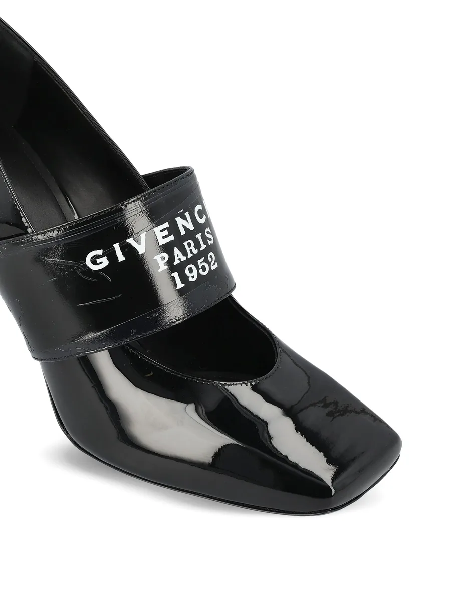 Sliced Square Tape patent leather pumps 5