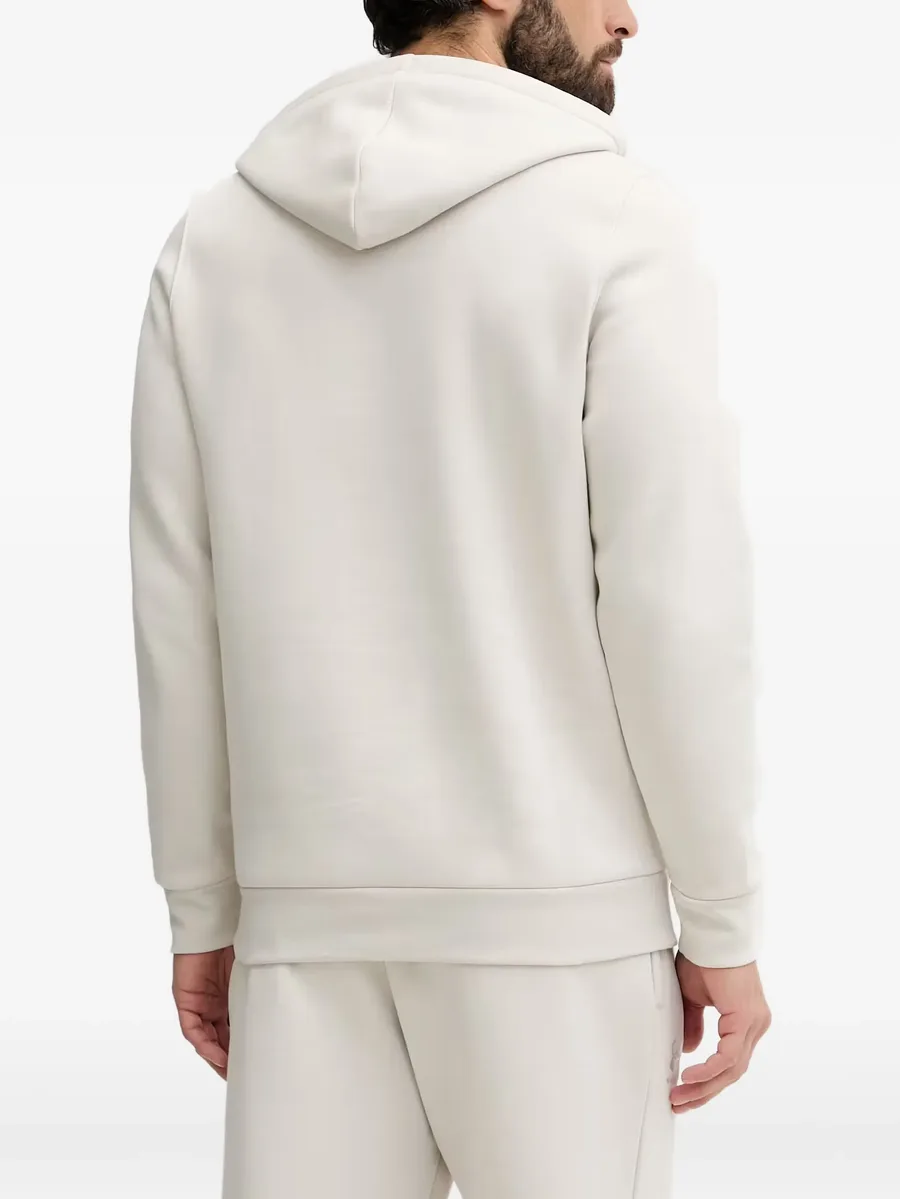 Icon logo-embroidered pouch-pocket hoodie 3