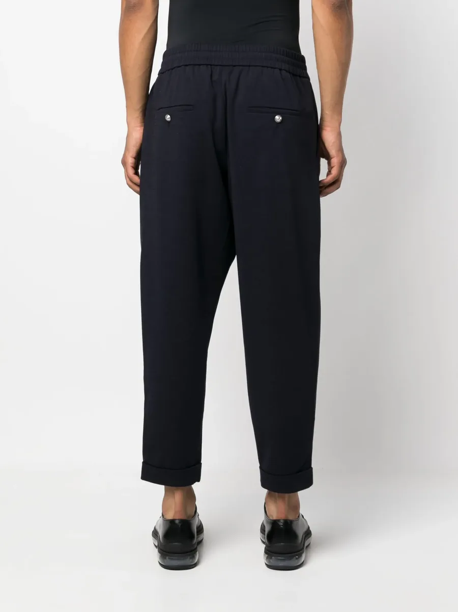 embossed-button drawstring-waist trousers 8