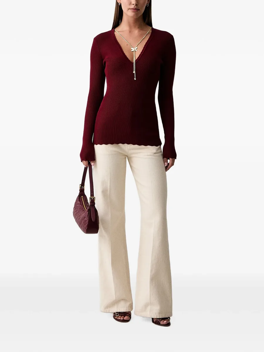 ribbed scalloped-edge sweater 2