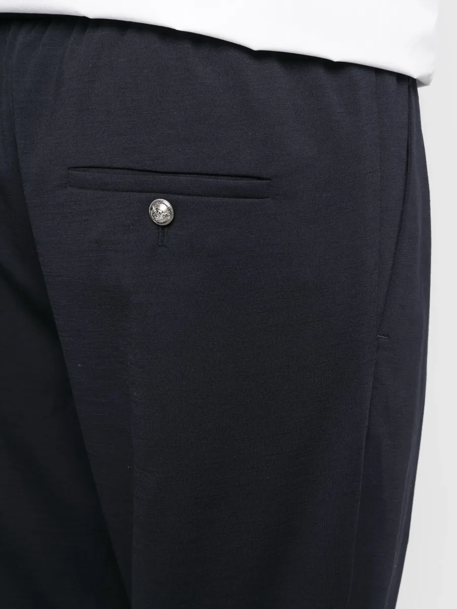 embossed-button drawstring-waist trousers 10