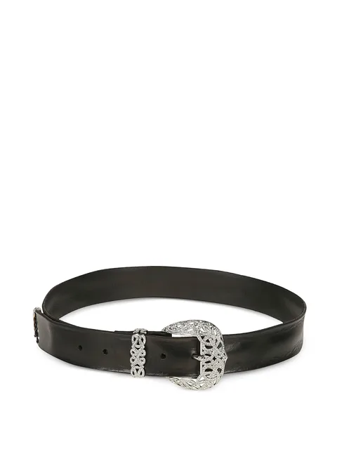 crystal-embellished leather belt