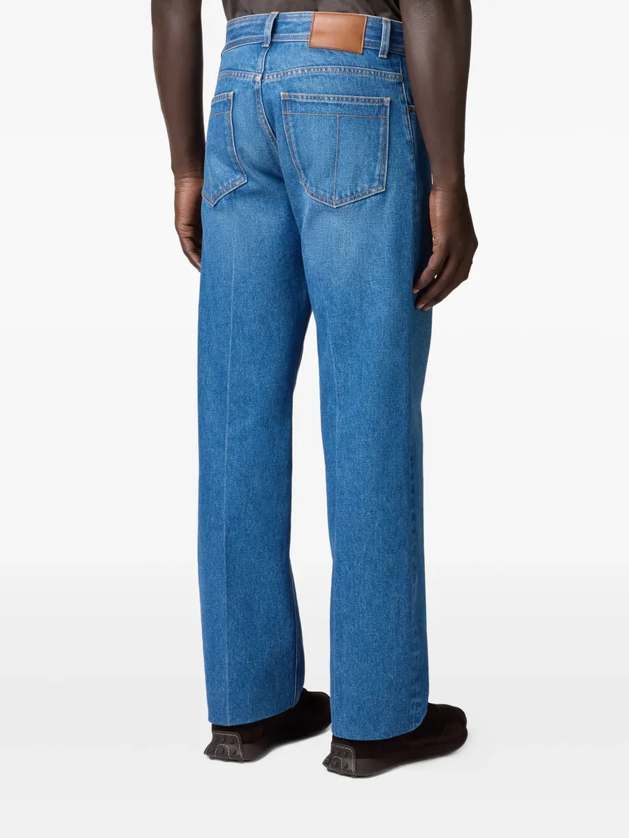 leather-patch five-pocket jeans 7